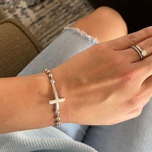 Sterling Silver Cross Bracelet